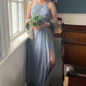 Azazie Light Blue Maxi Dress